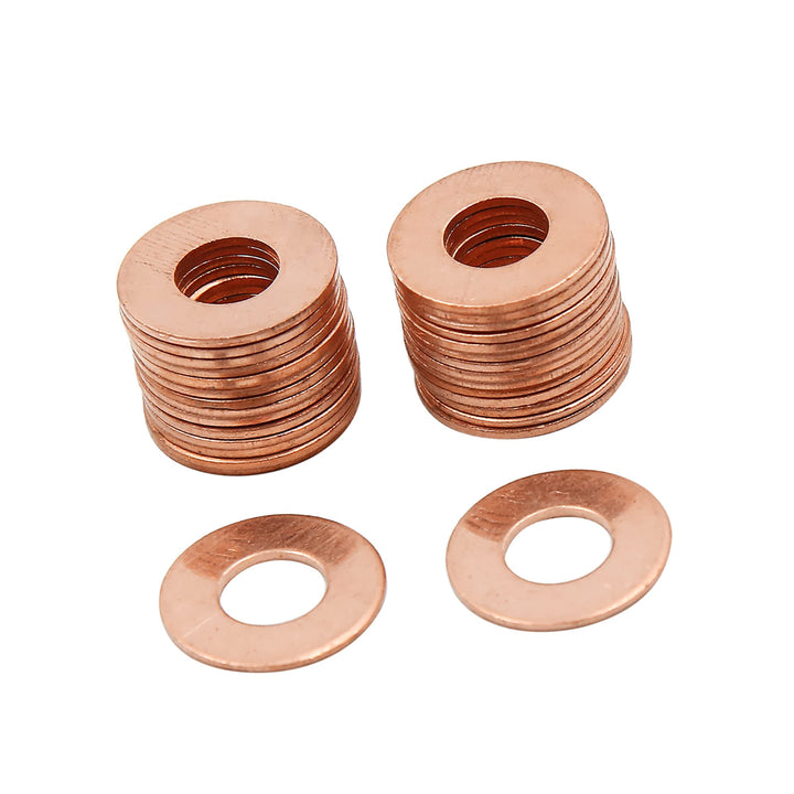 A ABSOPRO 30 Stück Kupfer Flache Scheiben Universal M8 x 18mm x 1mm Dichtung Ringe
