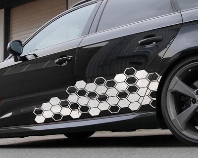 Foliatec 33964 Car Design Sticker Hexagon, 32 x 130 cm, Silber Chrom Matt, silber chrom matt