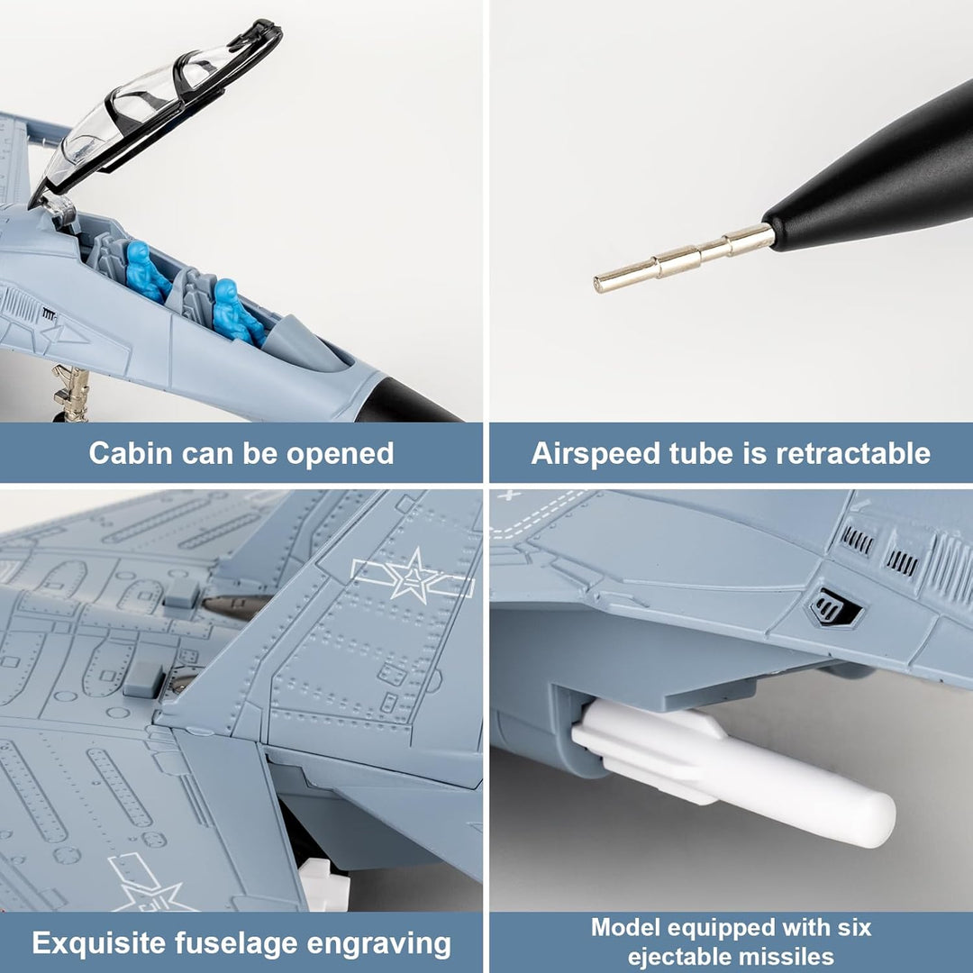 J-16 Flugzeug-Spielzeugmodell mit simuliertem Raketenangriff, Rückzug-Militärkampfflugzeugmodell mit