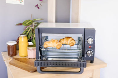 Steba Mini-Backofen mit 9 Liter Volumen, Pizzatiefe bis Ø 22 cm, Doppel-Glastür, Ober- und Unterhitz