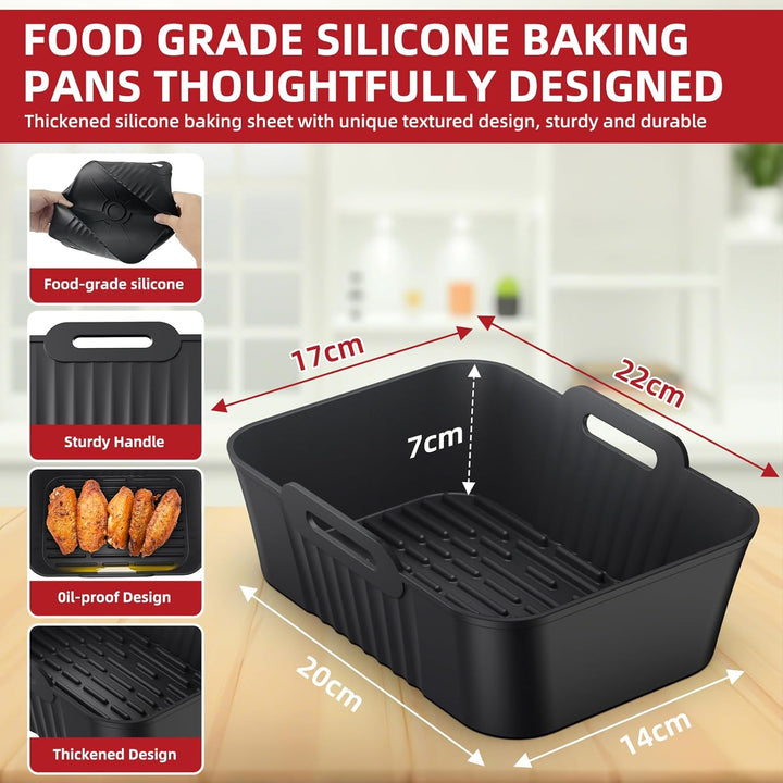 Ninja Heissluftfritteuse Zubehör, 4 Stück Airfryer Zubehör für Ninja Dual Zone AF400EU AF300EU 7,6L–