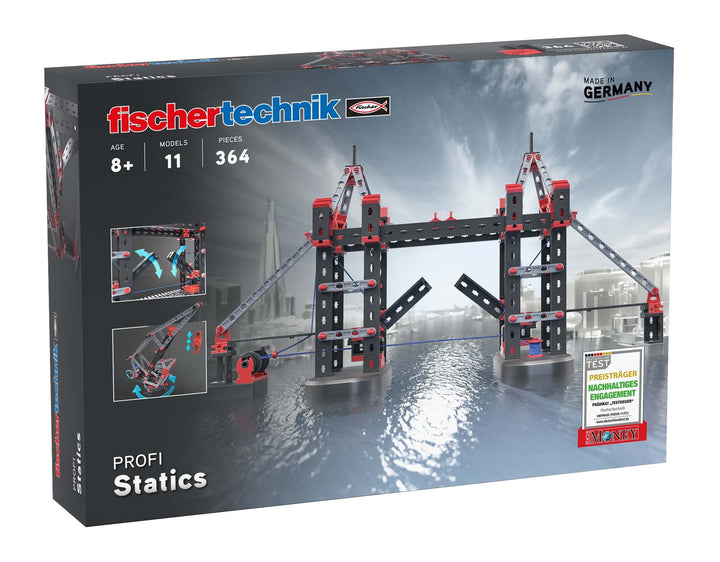 fischertechnik 564071 PROFI Statics-der Architektur Baukasten für Statik Grundlagen, Schwarz, 32 x 8