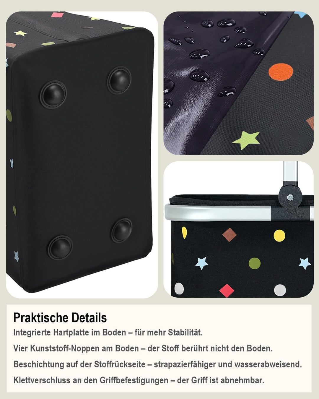 Diurwur®30L Einkaufskorb Stabiler Tragekorb Faltbar Einkaufstasch Gross Picknickkorb Klappkorb Reise