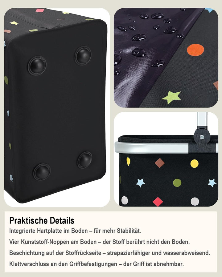 Diurwur®30L Einkaufskorb Stabiler Tragekorb Faltbar Einkaufstasch Gross Picknickkorb Klappkorb Reise