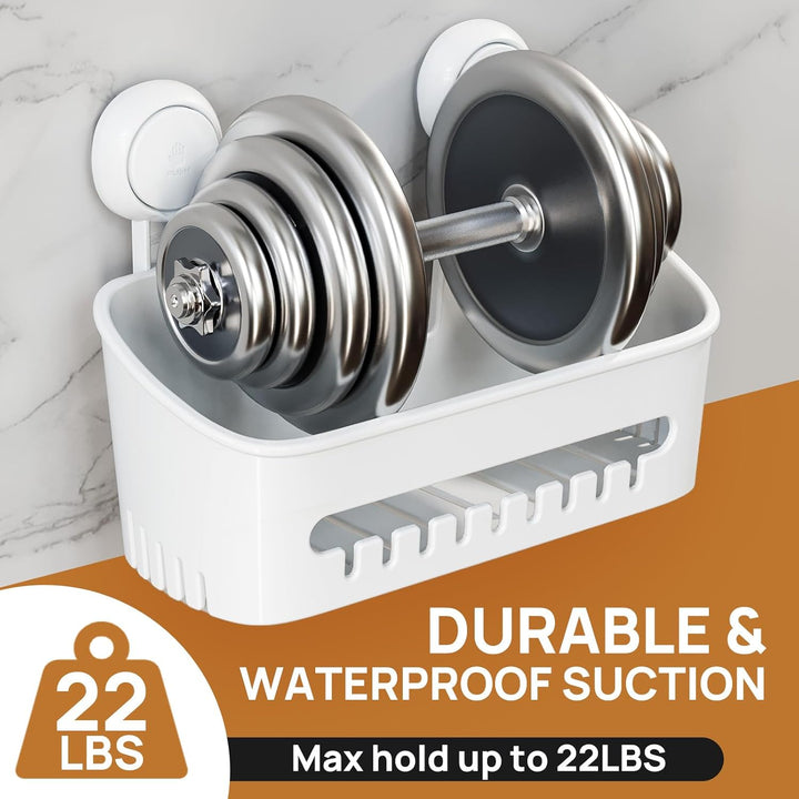 LEVERLOC Duschablage Ohne Bohren Saugnapf Dusche Organizer Grosse Kapazität Bad Organizer Ohne Bohre