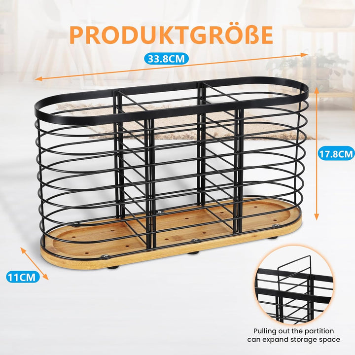buysigo Küchenutensilienhalter，Besteckhalter aus Metall - Perfekte Organisation für Ihre Küche ，gros