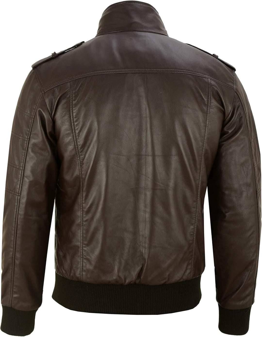 Vance Herren Echt Lederjacke aus 100% Lammleder Abnehmbarer Hoodie M Dunkelbraun, M Dunkelbraun