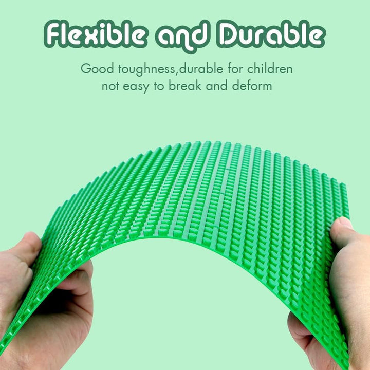 Lekebaby 16 Platten Set Bauplatte Kompatibel mit Meisten Marken, 25 * 25cm, Grüne Blaue Graue Sand G