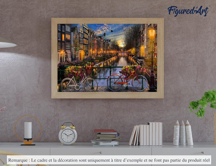 Figured'Art Malen Nach Zahlen Erwachsene Mit Rahmen Kanal Amsterdam - Paint by Numbers Basteln DIY B