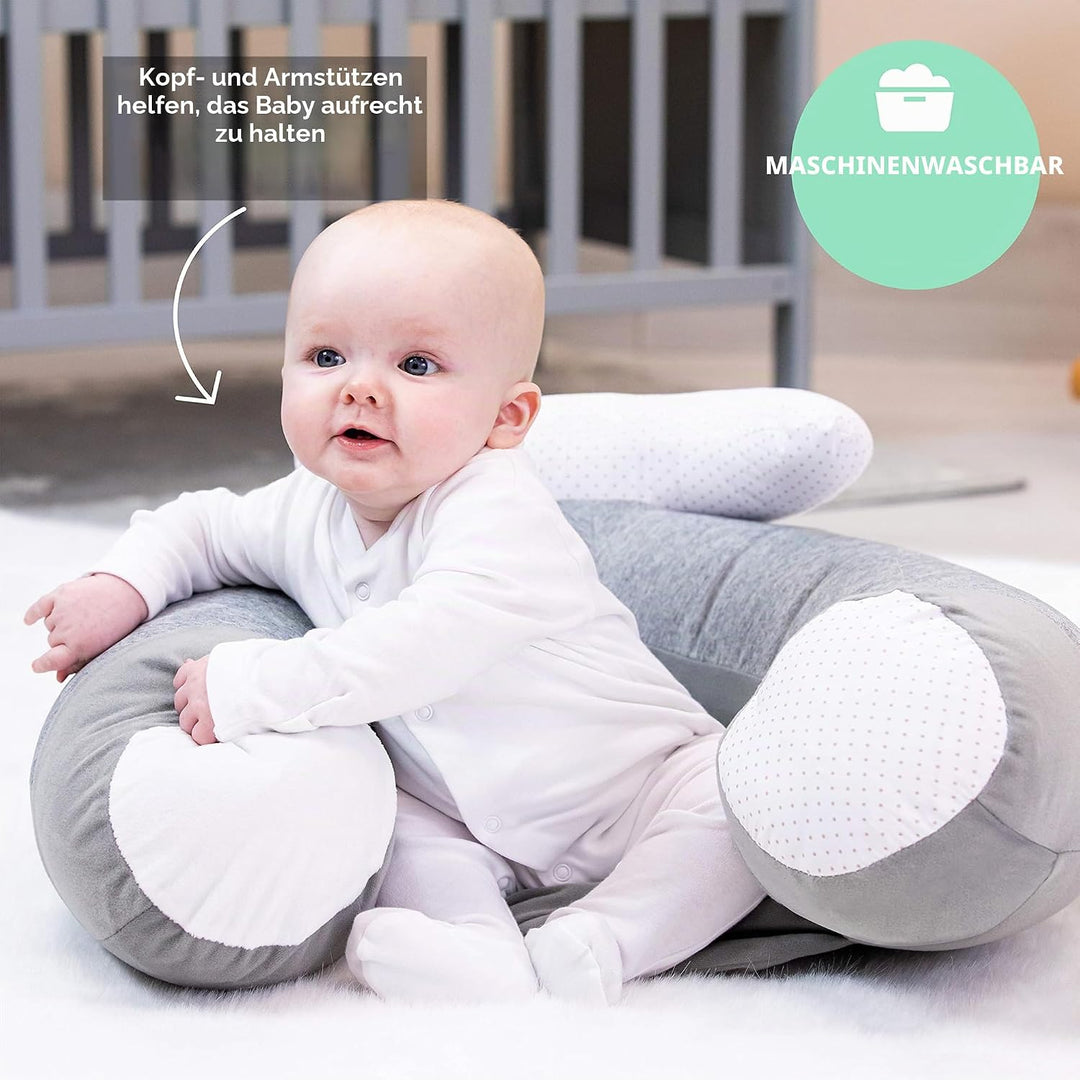Nuby - Penguin Sit-Me-Up Babysitz - Aufblasbarer Sit & Play Bodensitz mit Tablett und Babyspielzeug
