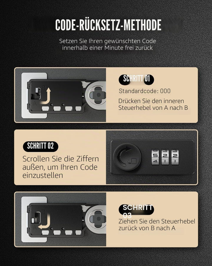 Uniclife Schlüsselschrank aus Stahl mit 28 Schlüsseln und Kombinationsschloss, an der Wand befestigt