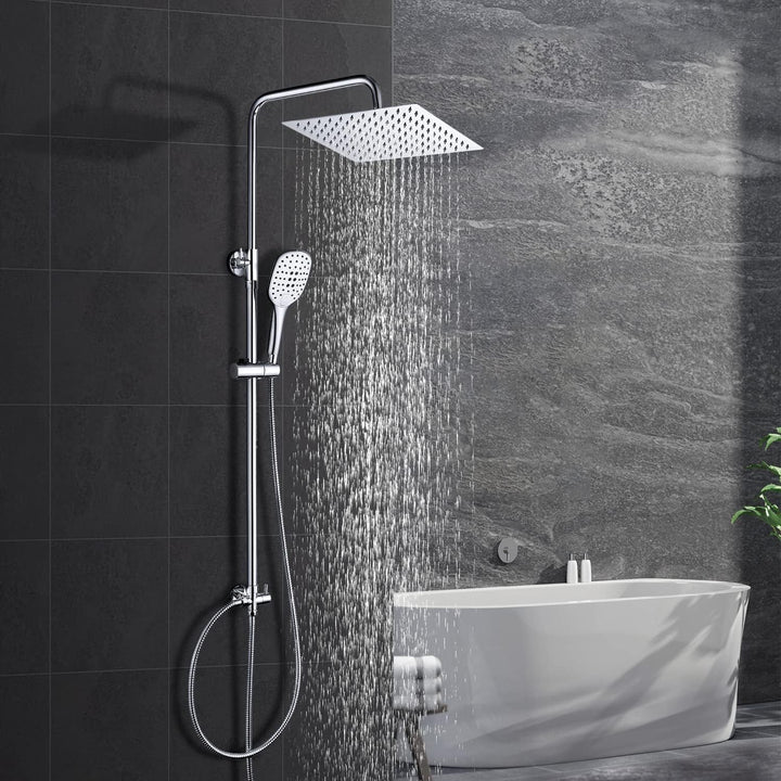 Görbach Edelstahl Duschsystem Duschset ohne Armatur Regendusche Überkopfbrauseset (SJ-E3030CP) & Ibe