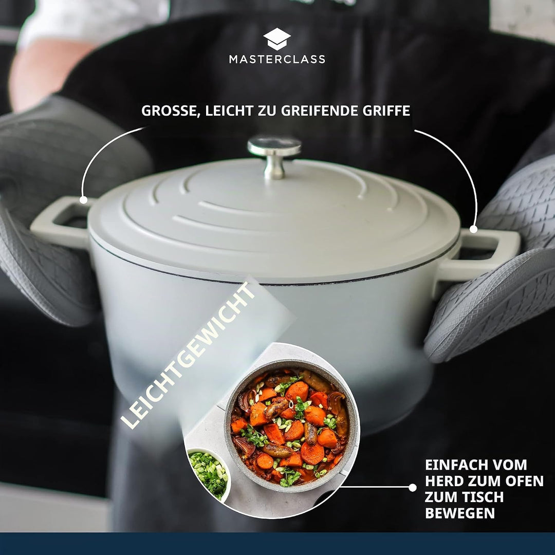 MASTERCLASS Leichte Auflaufform mit Deckel, Aluminium, Ombre Grau, 4L, 24cm, 4L, 24cm