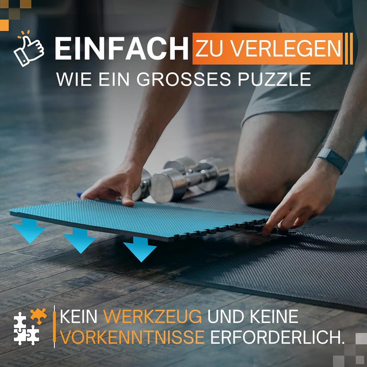 bonsport 12-60 Stück Bodenschutzmatte Fitness 40x40 cm - Sportmatte Puzzle Unterlage Hantelbank Gerä