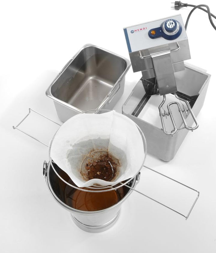 HENDI Fettfilter, zum Filtern von Frittieröl und -fett, 50 Stück, Ölfilter, Kegelfilter, Fritteuse,