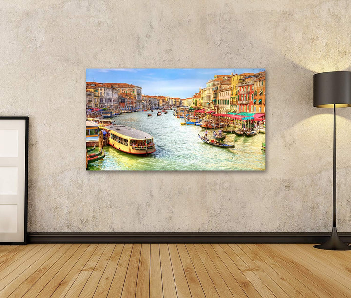 islandburner Bild auf Leinwand Venedig Grand Canal Ansicht Bilder Wandbilder Poster Leinwand 100x57c