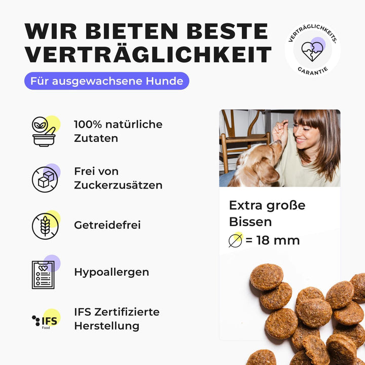 HEY HOLY – Shine-Bright-Shepherds Trockenfutter für ausgewachsene Hunde mit 40% Ente– 1er Pack (7kg)