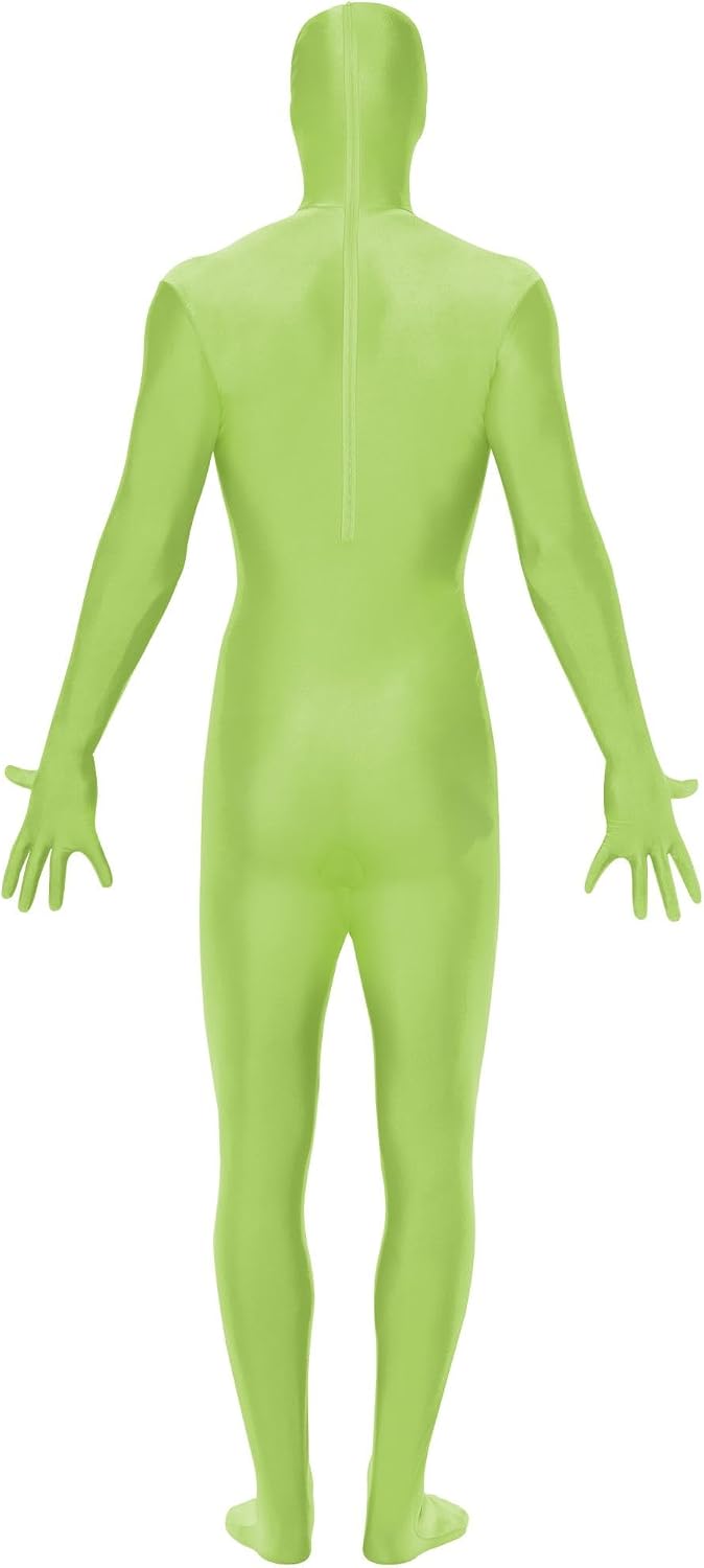 Smiffys, Herren Second Skin Kostüm in Grün, Ganzkörperanzug mit Bauchtasche, Grösse: L, 21740, L