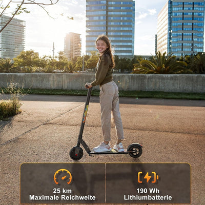 Caroma E Scooter Kinder Unter 16 Jahren, 20km/h, Reichweite 25 km, Faltbarer E Roller Kinder, 3-Gang