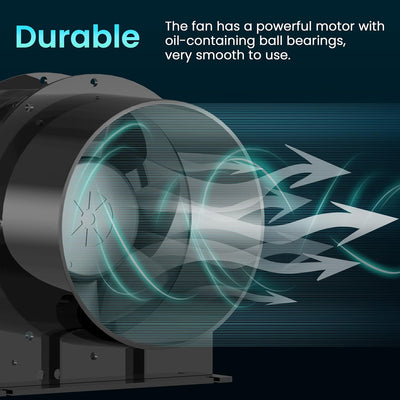 HG Power Abluftventilator 150mm Axial Rohrventilator Kanalventilator Metall Stark Inline-Lüfter Eins