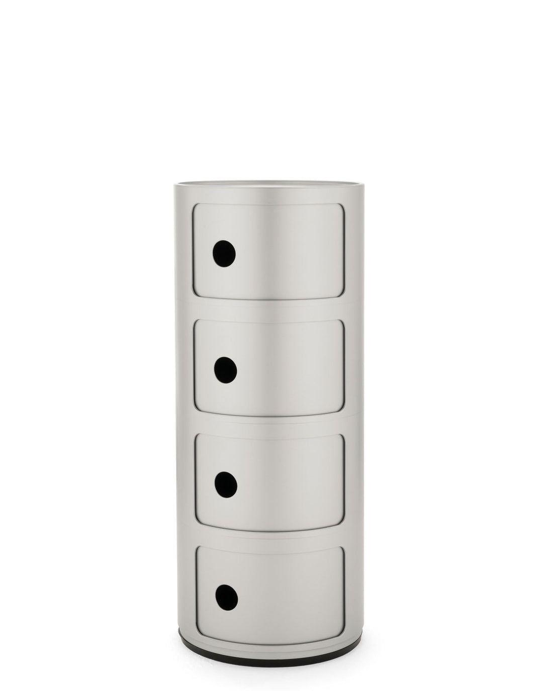 Kartell Componibili, 4 Elements, Silber, Runde Basis 4-fächer Silber, 4-fächer Silber