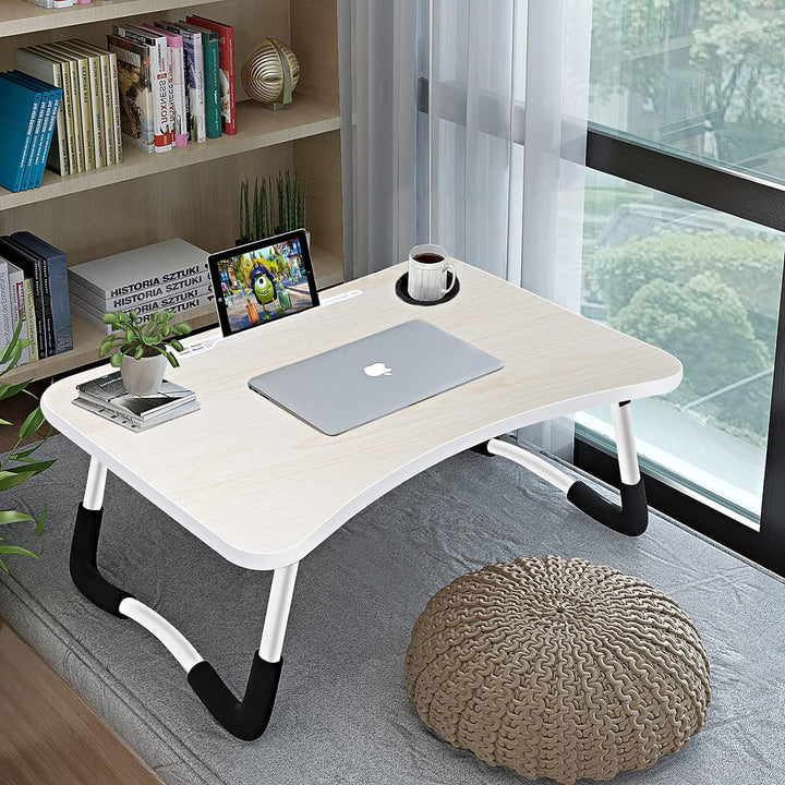 A3A ACADGQ Laptoptisch, Laptop Betttisch Klappbar, Notebook Tisch mit 4 USB-Ladeanschluss, Schublade