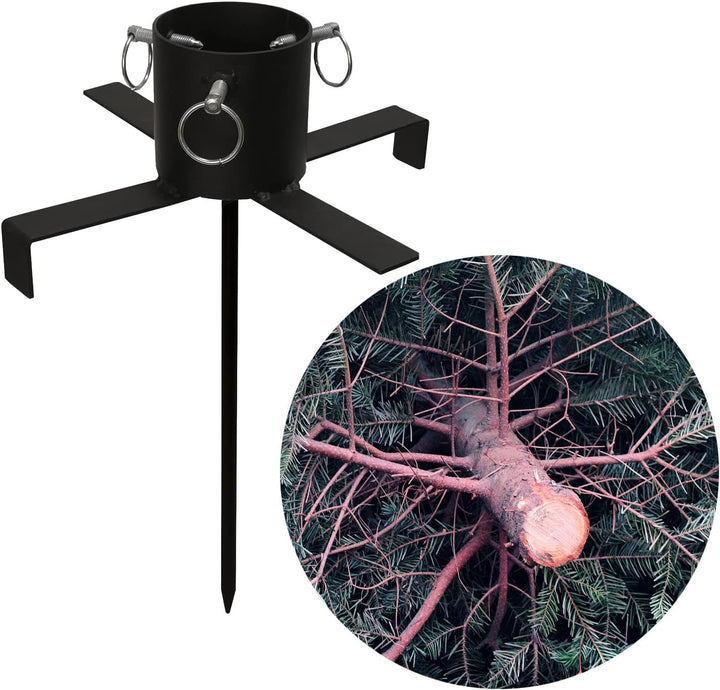 MARELIDA Baumständer aus Eisen mit Erdspiess - Stammdurchmesser 3-9cm - Baumhöhe bis 2,5m - f. Ausse