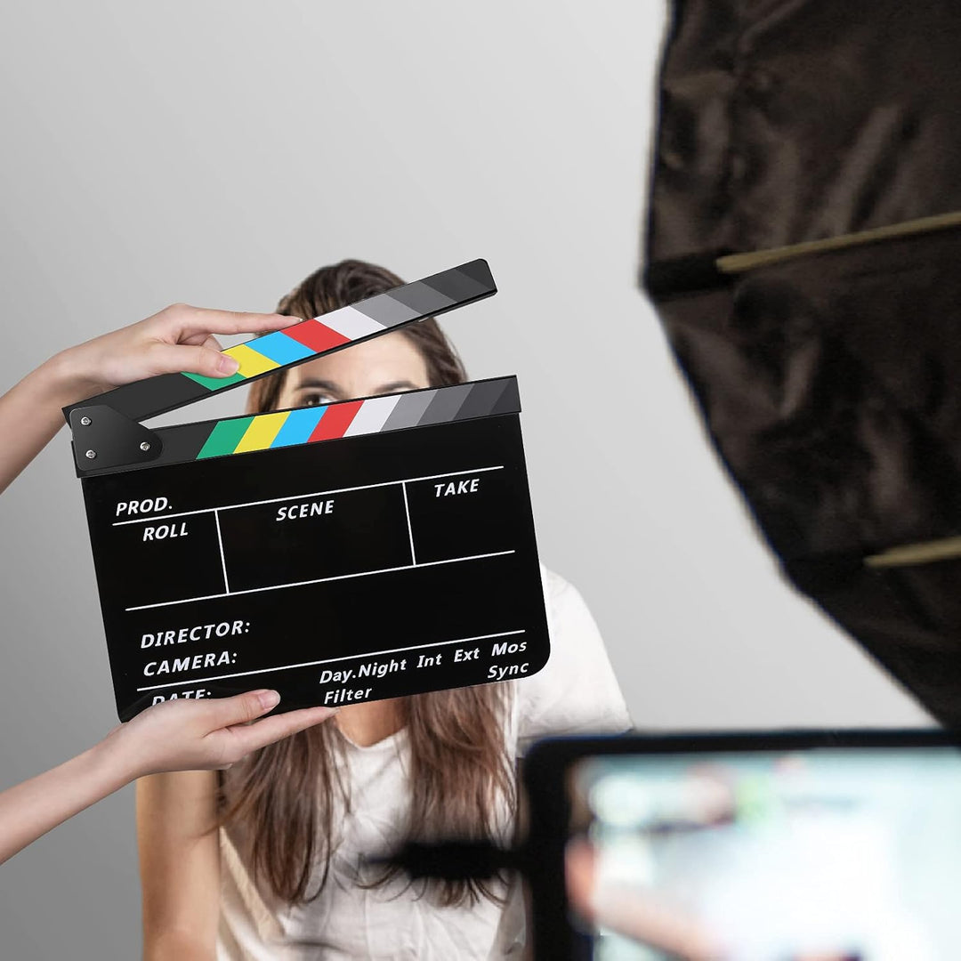 Kinematographische Film Clapper, Acryl Trockene Schindel Acryl Kunststoff Film Ciak, Multicolor CF04