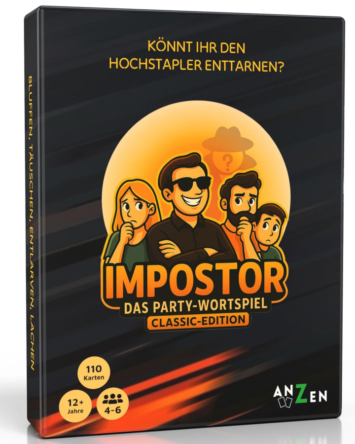 IMPOSTOR - Das Party-Wortspiel - Classic-Edition | Imposter Kartenspiel | Könnt ihr den Hochstapler