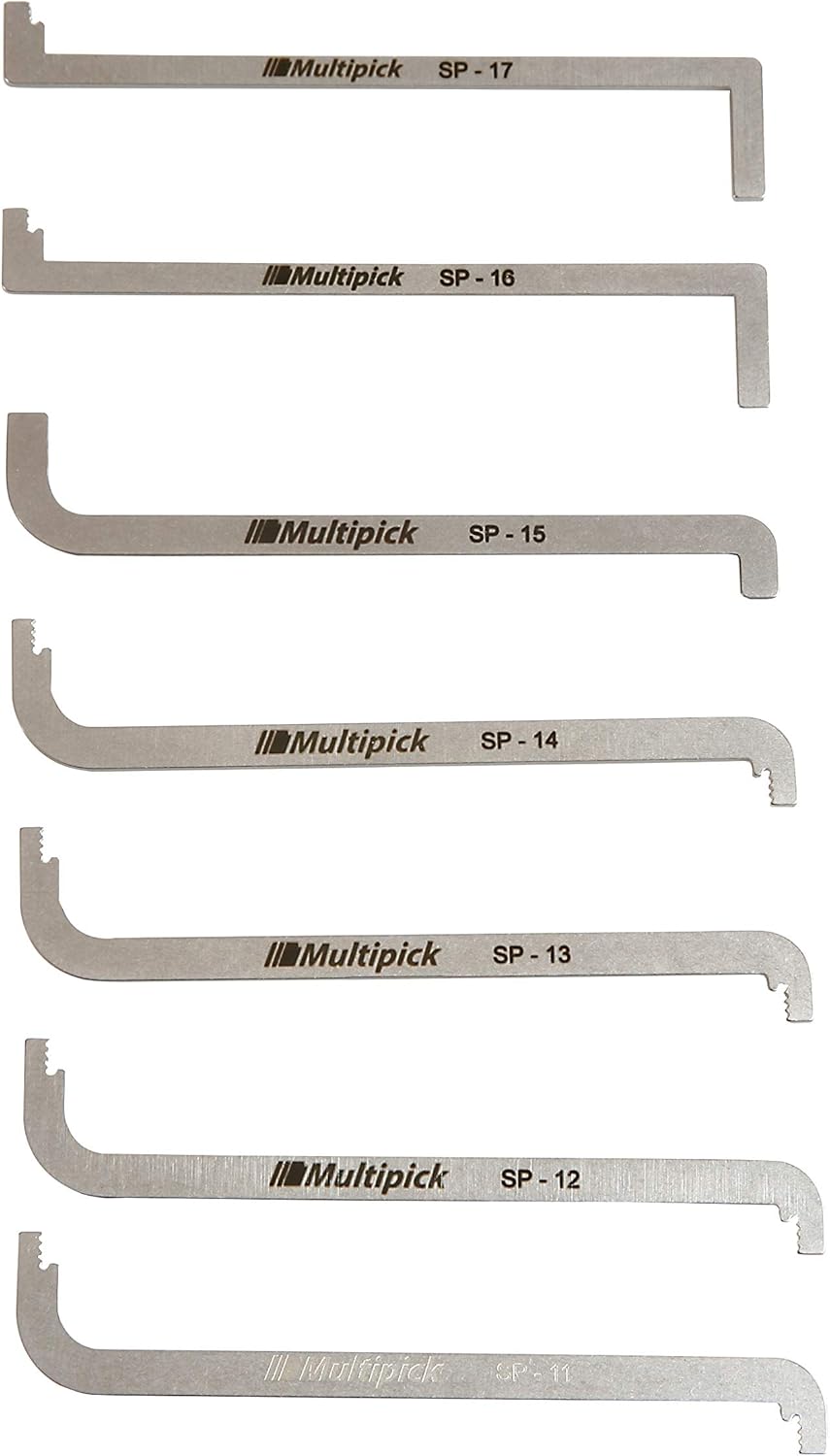 Multipick Profi Schloss Spanner TOK Set 7-teilig mit Echtleder Etui - Wichtiges Elite Dietrich Set u