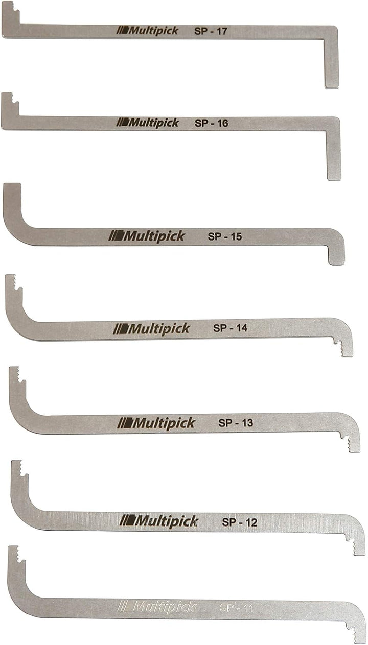 Multipick Profi Schloss Spanner TOK Set 7-teilig mit Echtleder Etui - Wichtiges Elite Dietrich Set u