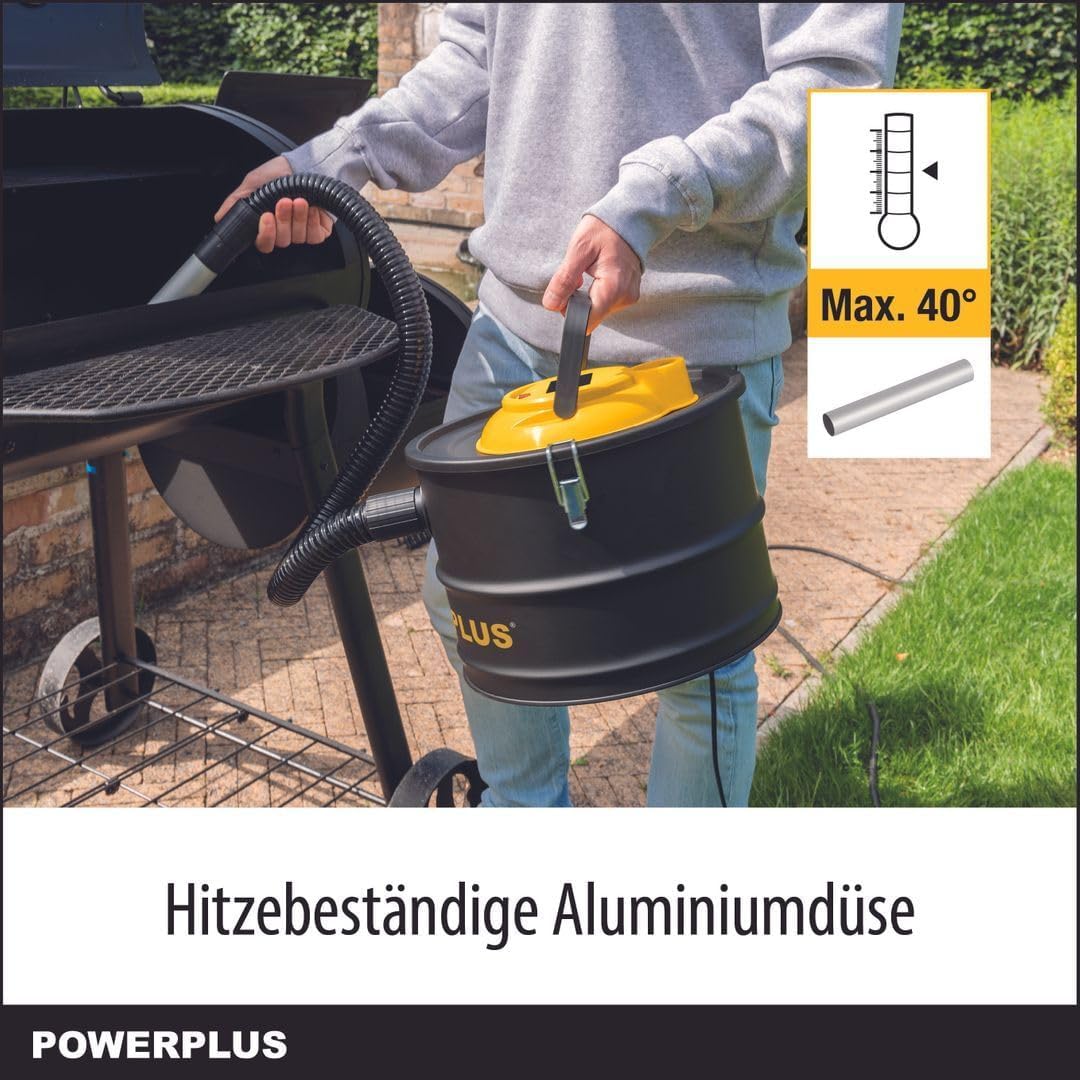 POWERPLUS elektrischer Aschesauger POWX3000-1000W Aschestaubsauger für Kamin, Ofen, Holzofen - Asche