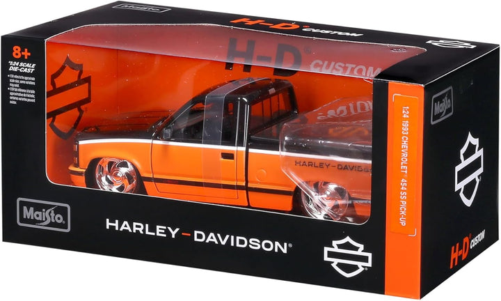 Maisto 1:24 Harley Davidson Custom 1993 Chevy Pick-up, Orange/Schwarz