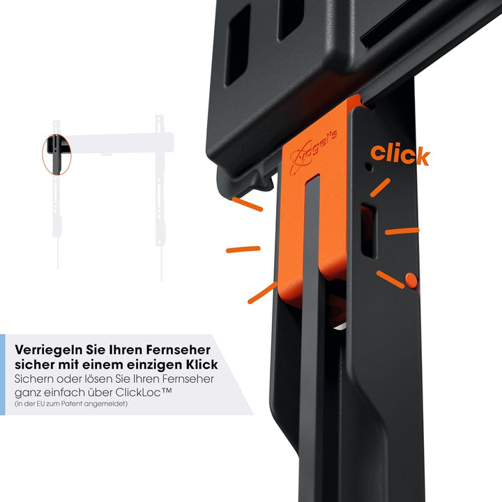 Vogel's TVM 3607 - Feste TV-Wandhalterung für 40-100 Zoll Fernseher, Sicheres Einrasten mit ClickLoc