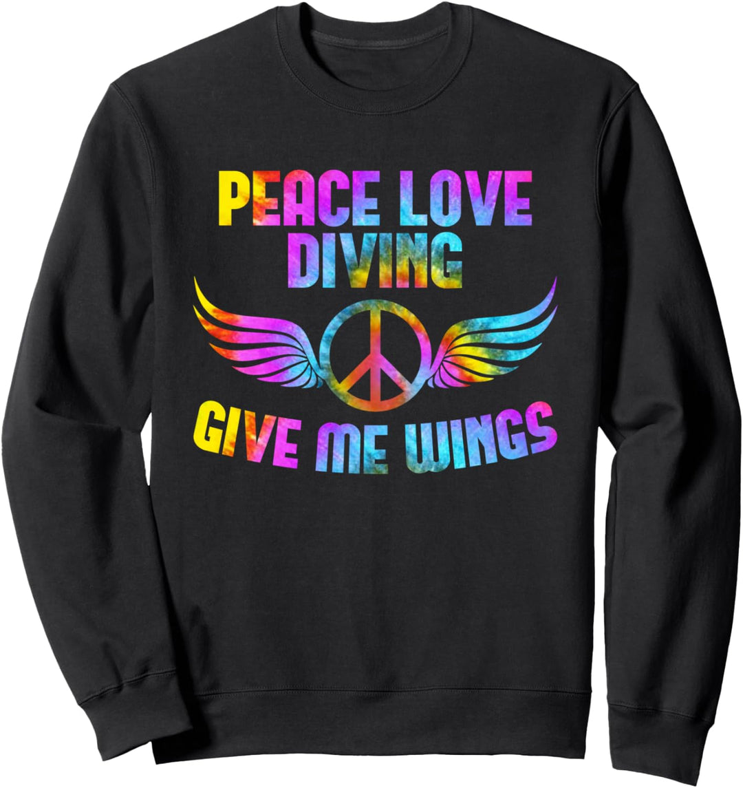 Frieden Symbol Peace Love Diving Tauchbuddy Taucher Sweatshirt