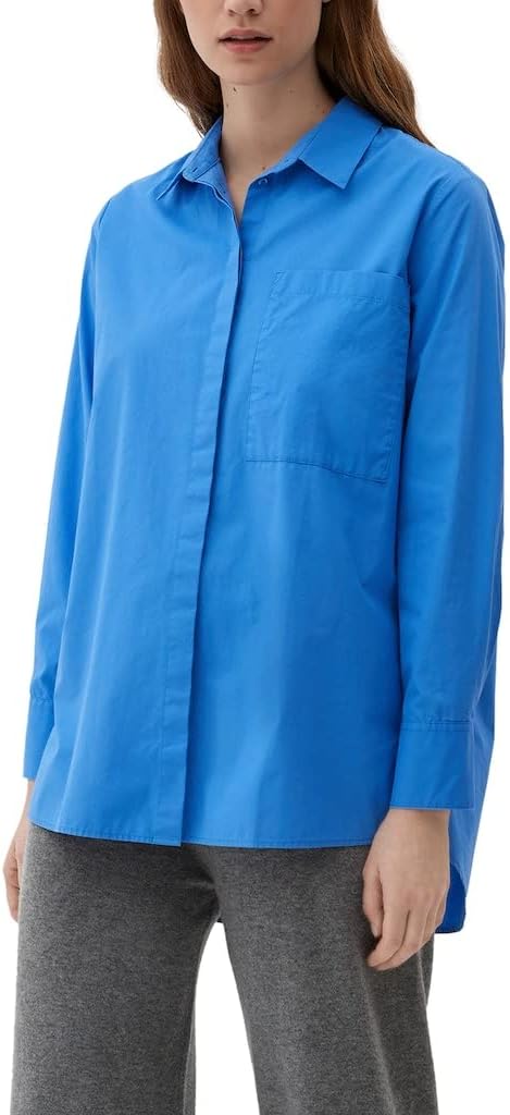 s.Oliver Damen Blusen Langarm 32 Blau 5547, 32 Blau 5547