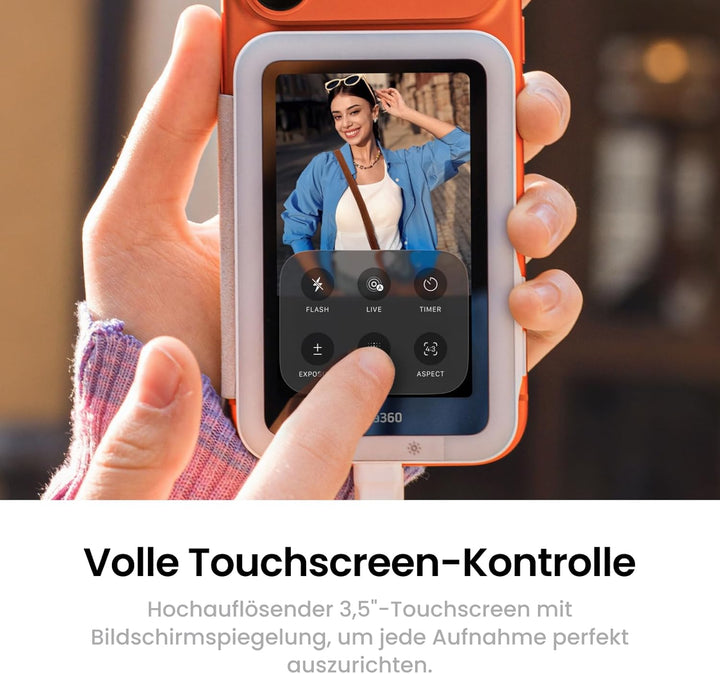 Insta360 Snap Selfie-Bildschirm mit Licht – Magnetischer 4K Selfie-Monitor für Selfies, Vlogging, Ko