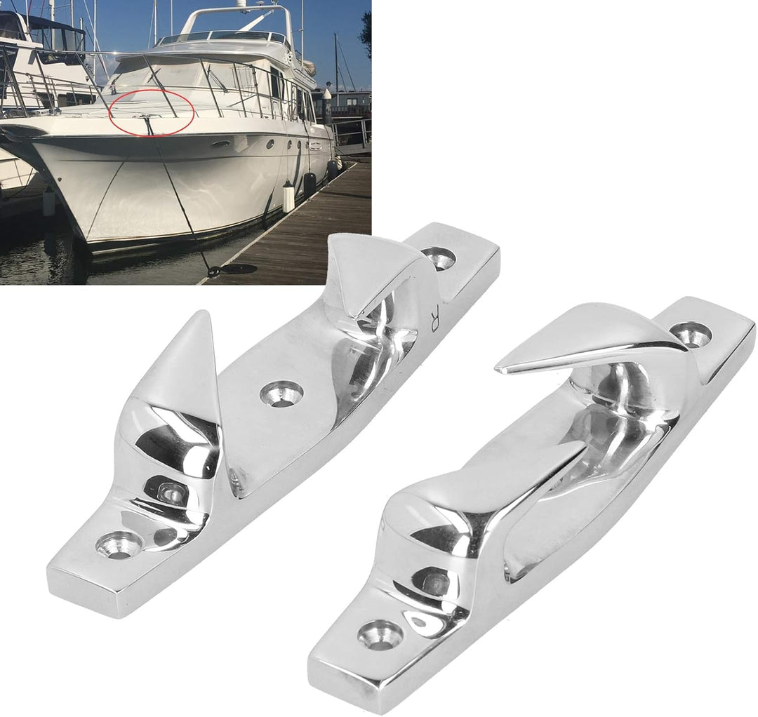 Bootsklampe, Qiilu Anlegeklampen für Boote, 2 Stück 6 Zoll Anchoring Mooring Cleats Links und rechts