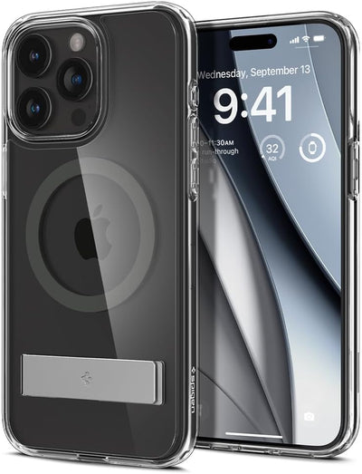 Spigen Ultra Hybrid S MagFit Hülle Kompatibel mit iPhone 15 Pro Kompatibel mit MagSafe -Graphite, Gr