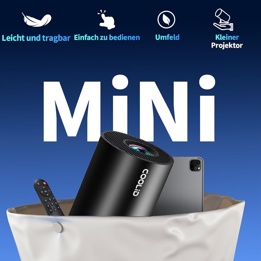 Mini Beamer 4K Full HD 1080P Mit 5G WiFi 6 und Bluetooth 5.4 2026 Neuer Tragbarer Projektor mit Auto