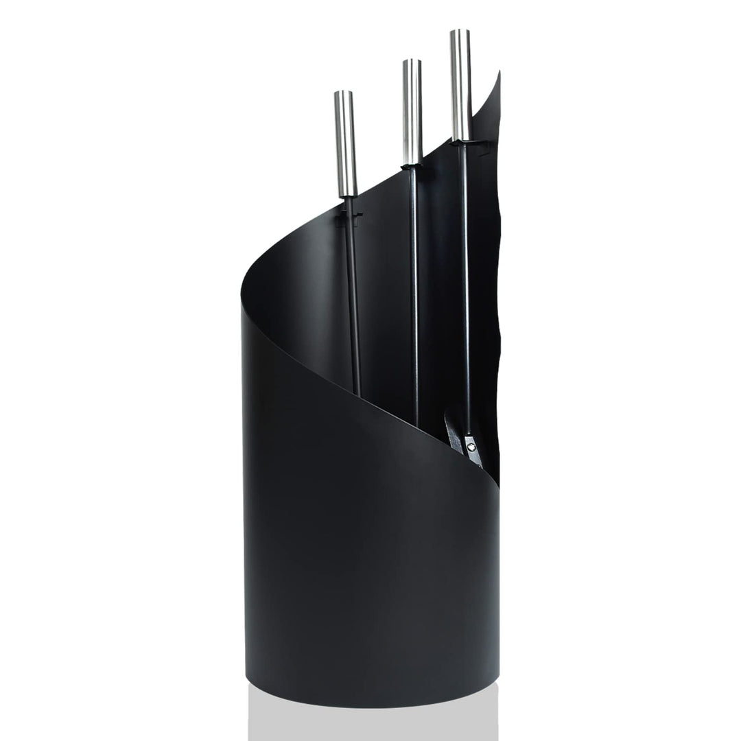 XMTECH 4 Teilig Kaminbesteck Set Kamingarnitur Kaminzubehör Metall Modern Design für Küche Haushalt,