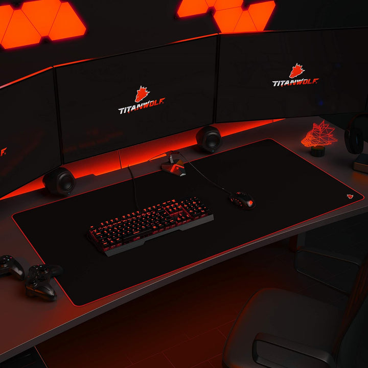 CSL - Übergrösse Mauspad Gaming Titanwolf 1200x600mm - XXXL Mousepad gross mit Motiv - XXXL Tischunt