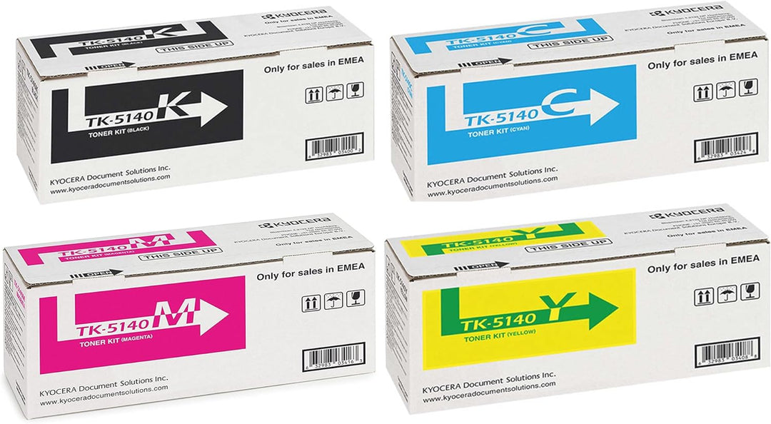 4x Original Kyocera Toner TK5140 TK 5140 für Kyocera Ecosys M 6530 CDN - BK, Cy, Ma, Ye - Leistung: