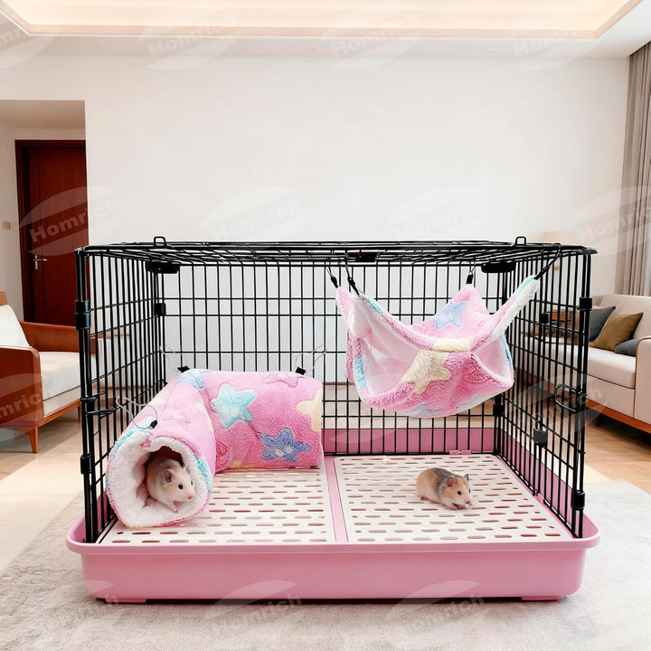 Homrich 2 Stück Ratten Hängematte Meerschweinchen Hängematte Set, Waschbar Weiches Frettchen-Hängezu