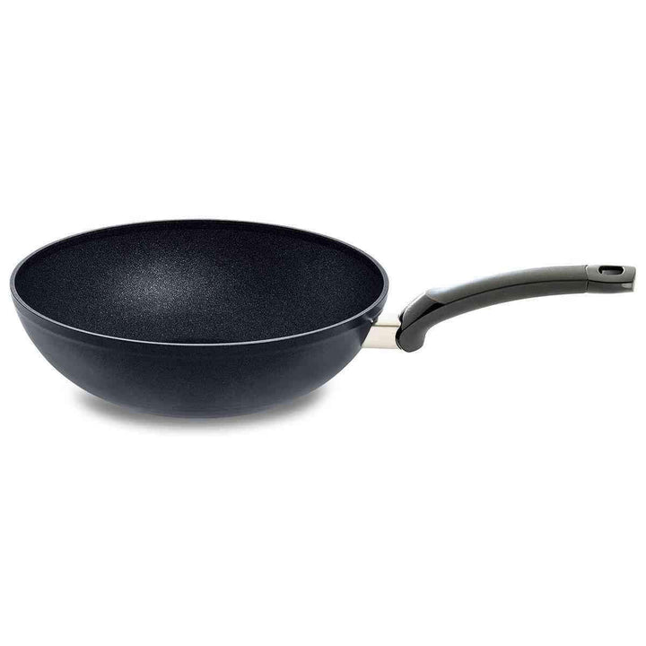 Fissler Adamant / Aluminium-Wok, Asia-Pfanne (Ø 28 cm) beschichtet, antihaftend, hoher Rand, kratzfe