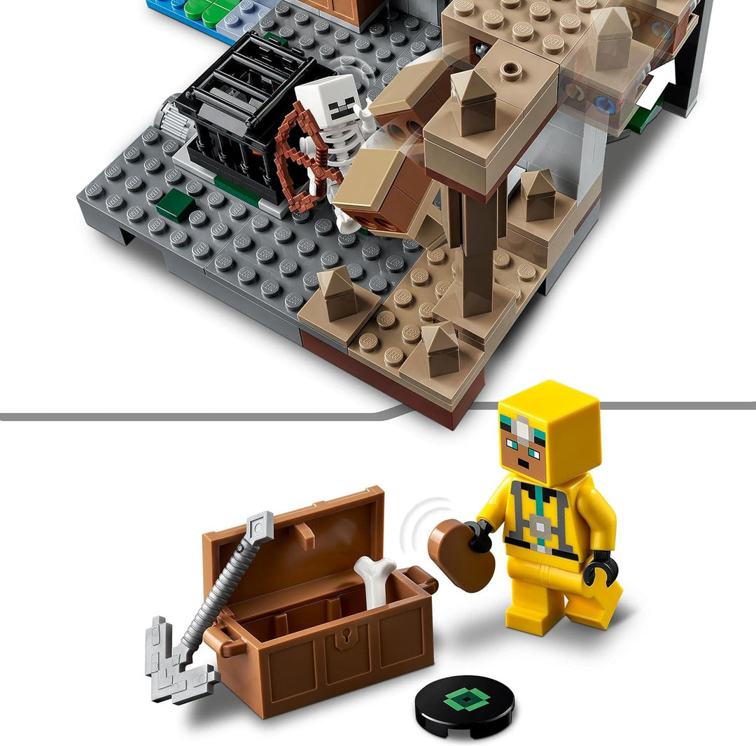 LEGO Minecraft Das Skelettverlies, Set mit Höhlen, Skelettfiguren, feindlichen Kreaturen und Zubehör