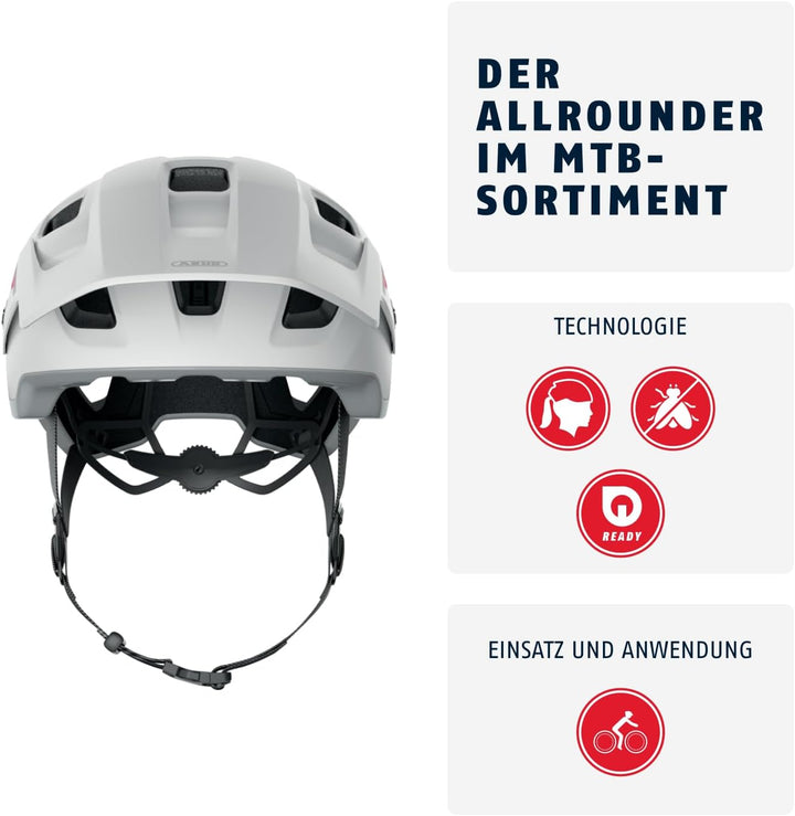 ABUS MTB-Helm MoDrop - robuster Fahrradhelm mit guter Belüftung für Mountainbiker - individuelle Pas