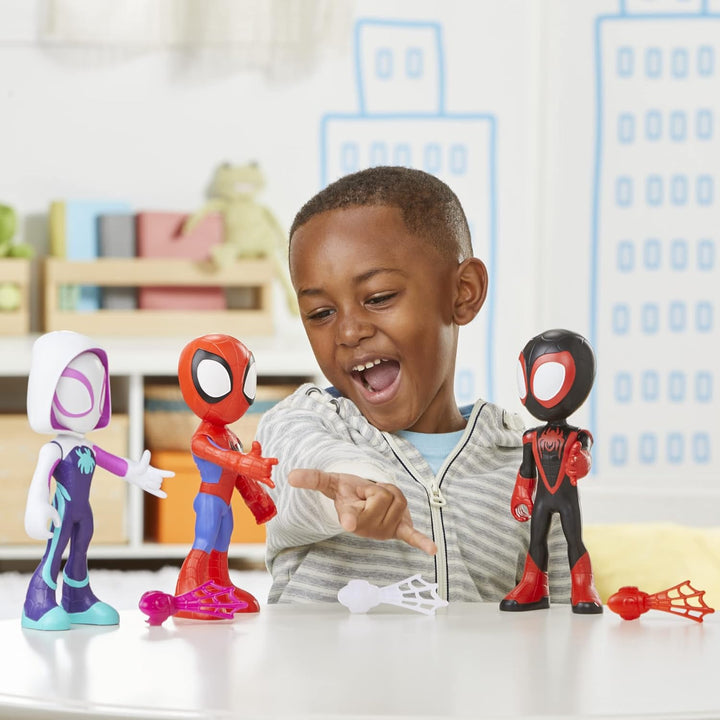 Marvel Spidey and His Amazing Friends Supersized Hero 22.5-cm Action Figures 3-Pack MEGA MULTIPACK,