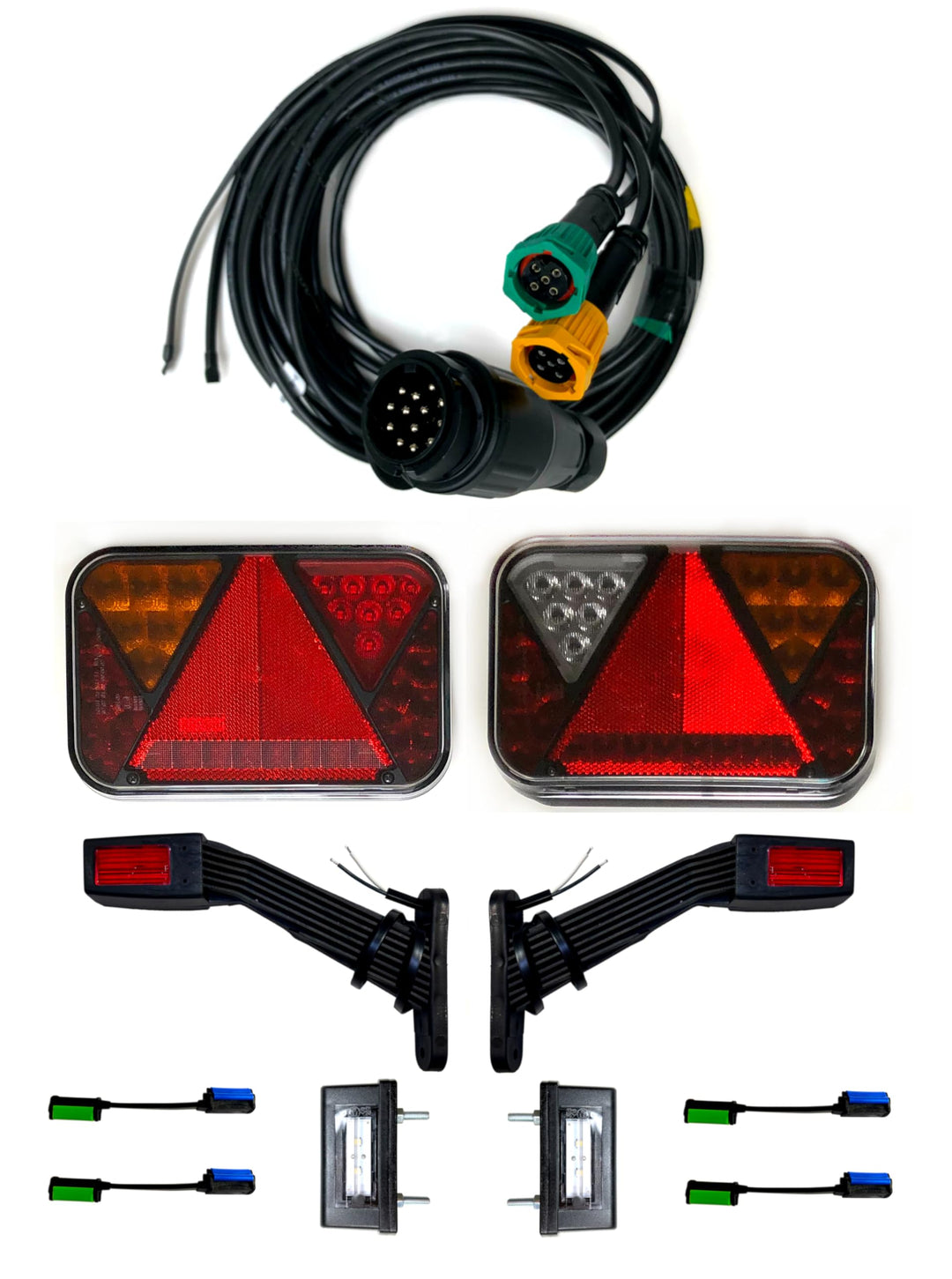 Anhängerbeleuchtung LED Rückleuchten Control Box 13 polig Kabel 9m Leuchten Set