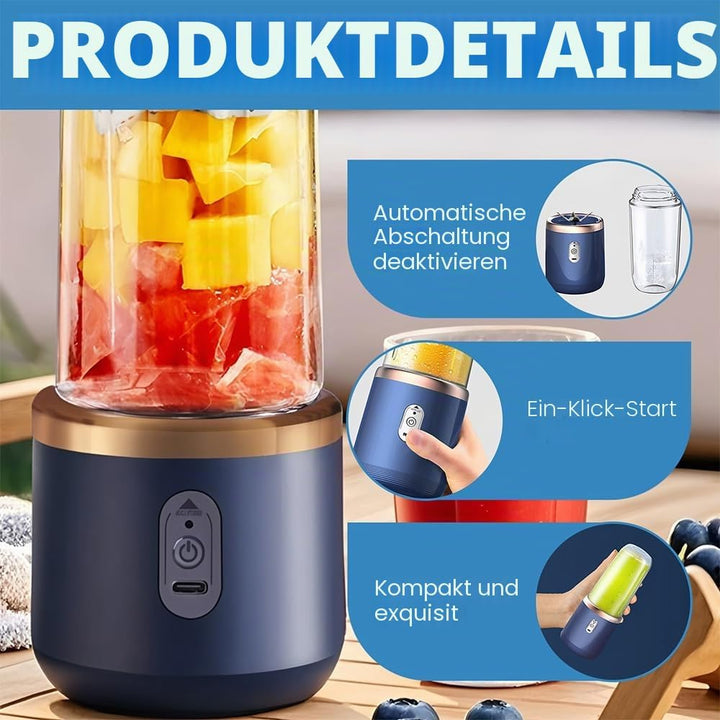 Tragbarer Mixer, 400ml Mixer Smoothie Maker to Go mit Digitalanzeige, Portabler Elektrischer Saftpre